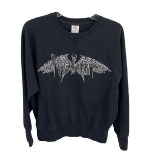 Disney Maleficent: Mistress of Evil Womens Pullover Sweatshirt M Black Sparkle